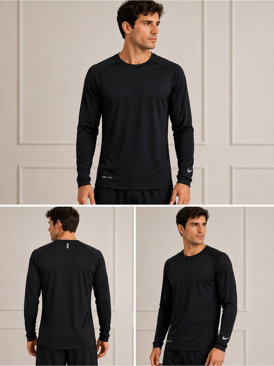 Nike Other - Nike Dri-FIT Men’s Black Long Sleeve Athletic Shirt Size M Training Gym